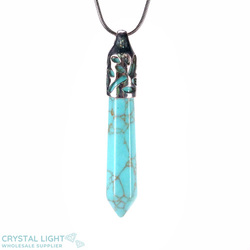 Light Blue Howlite Long Pendant