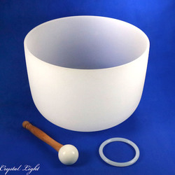White Frosted Quartz Singing Bowls: Crystal Singing Bowl 12”