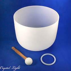 White Frosted Quartz Singing Bowls: Crystal Singing Bowl 11"