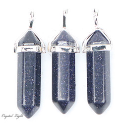 Blue Goldstone Double Terminated Pendant