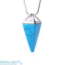 Blue Howlite Pyramid Pendant
