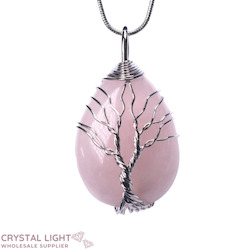 Tree Of Life Pendants: Rose Quartz Tree of life Wirewrap Pendant
