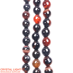 Orange and Black Agate Beads 10mm