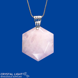 Rose Quartz Hexagon Pendant
