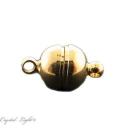 Magnetic Clasp: Round Gold Magnetic Clasp With Groove