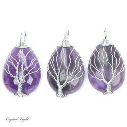 Tree Of Life Pendants: Chevron Amethyst Tree Wirewrap Pendant