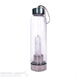 Crystal Drink Bottles: Clear Quartz Point Crystal Bottle