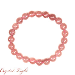 8mm Round Bead Bracelets: Strawberry Quartz Bracelet 8mm