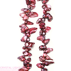 Shell and Pearl Beads: Fuchsia Keshi Pearl Beads