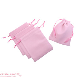 Gift Boxes & Pouches: Pink Velvet&nbsp;Drawstring Pouch