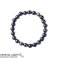 8mm Round Bead Bracelets: Goldsheen Obsidian Bracelet&nbsp;8mm