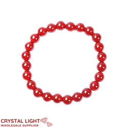 8mm Round Bead Bracelets: Red Agate Bracelet 8mm