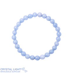 6mm Round Bead Bracelets: Angelite Bracelet 6mm