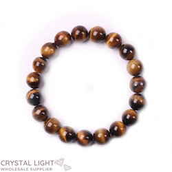 10mm Round Bead Bracelets: Tigers Eye Bracelet 10mm