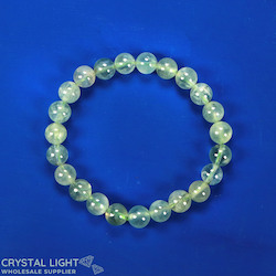 8mm Round Bead Bracelets: Prehnite Bracelet 8mm
