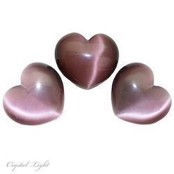 Mauve Cat's Eye Heart