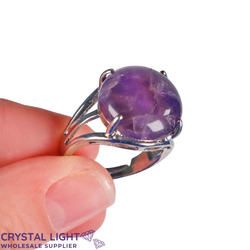 Amethyst Adjustable Round Ring