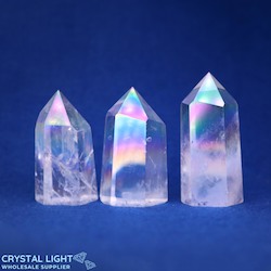 Polished Points By Quantity: Rainbow Aura Quartz Point