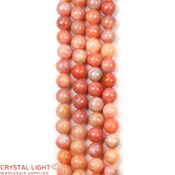 8mm Bead: Orange Orchid Calcite Beads 8mm