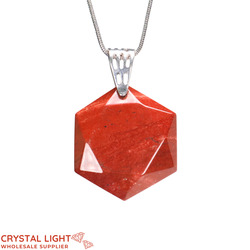 Hexagon Pendants: Red Jasper Hexagon Pendant