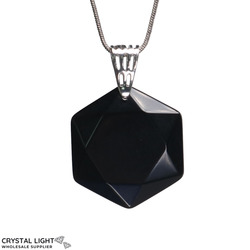 Black Obsidian Hexagon Pendant