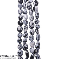Tumble Beads: Snowflake Obsidian Tumble Beads