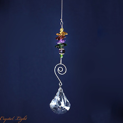 Pear Drop Spiral Rainbow Suncatcher