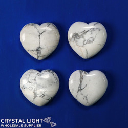 Howlite Flat Heart