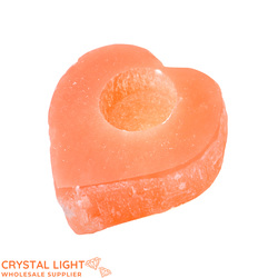 Orange Selenite Heart Candle Holder