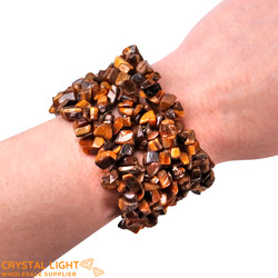 Tiger's Eye Woven Chip Bracelet