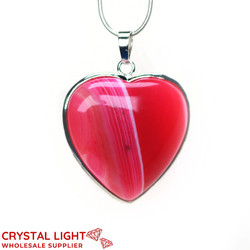 Heart Pendant: Pink Agate Heart Pendant with Frame