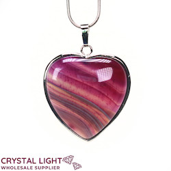 Heart Pendant: Purple Agate Heart Pendant with Frame