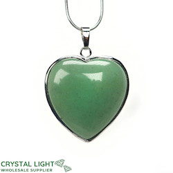 Green Aventurine Heart Pendant with Frame