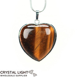 Tiger's Eye Heart Pendant with Frame