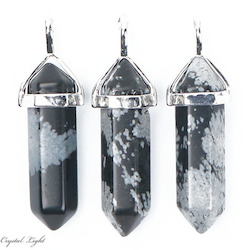 Terminated Pendant: Snowflake Obsidian Double Terminated Pendant
