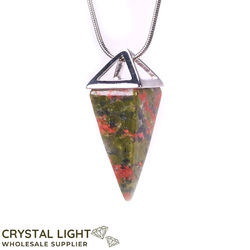 Pyramid Pendants: Unakite Pyramid Pendant