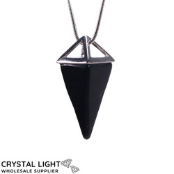 Black Obsidian Pyramid Pendant