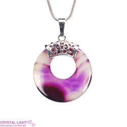 Purple Agate Donut Pendant with Bail