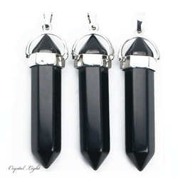 Terminated Pendant: Black Obsidian Large Double Terminated Pendant