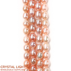 Shell and Pearl Beads: Freshwater Pearl Beads- Peach