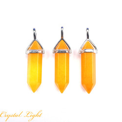 Terminated Pendant: Orange Jade Double Terminated Pendant