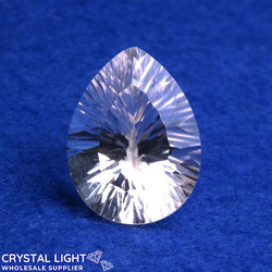 Cut Gemstones: Clear Quartz Pear Shape Gemstone