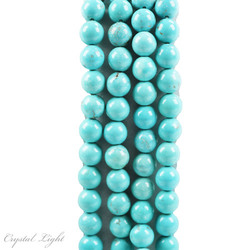 8mm Bead: Blue Howlite Beads 8mm