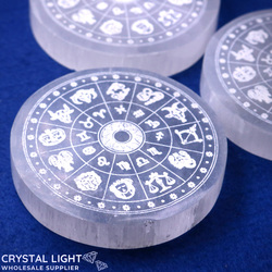 Selenite: Selenite Zodiac Plate Small