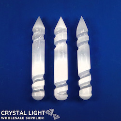 Wands: Selenite Spiral Wand #2