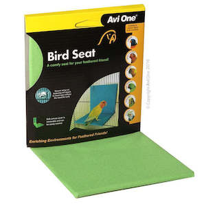 Bird: Bird Seat Green- Attach to Cage For Comfort