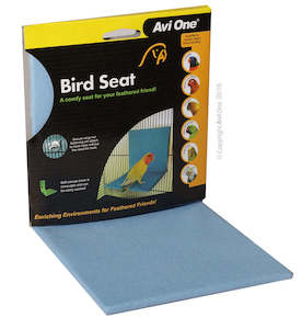 Bird: Bird Seat Blue - Attach to Cage For Comfort.