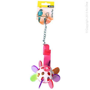 Birds: Acrylic Bird Toy With Bell. Colourful & Fun