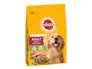 Dogs: Pedigree Dog Food Adult With Real Beef 8KG