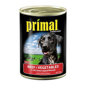 Dogs: Primal Dog Food. Prime Cut Beef & Vegtable 390G Adult